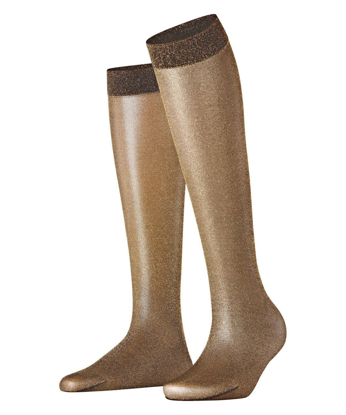 FALKE Kniekous Glitter brown/goud