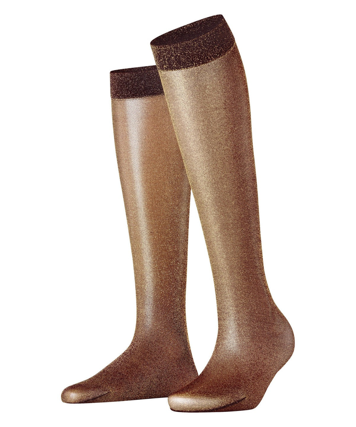 FALKE Kniekous Glitter bordeaux/goud