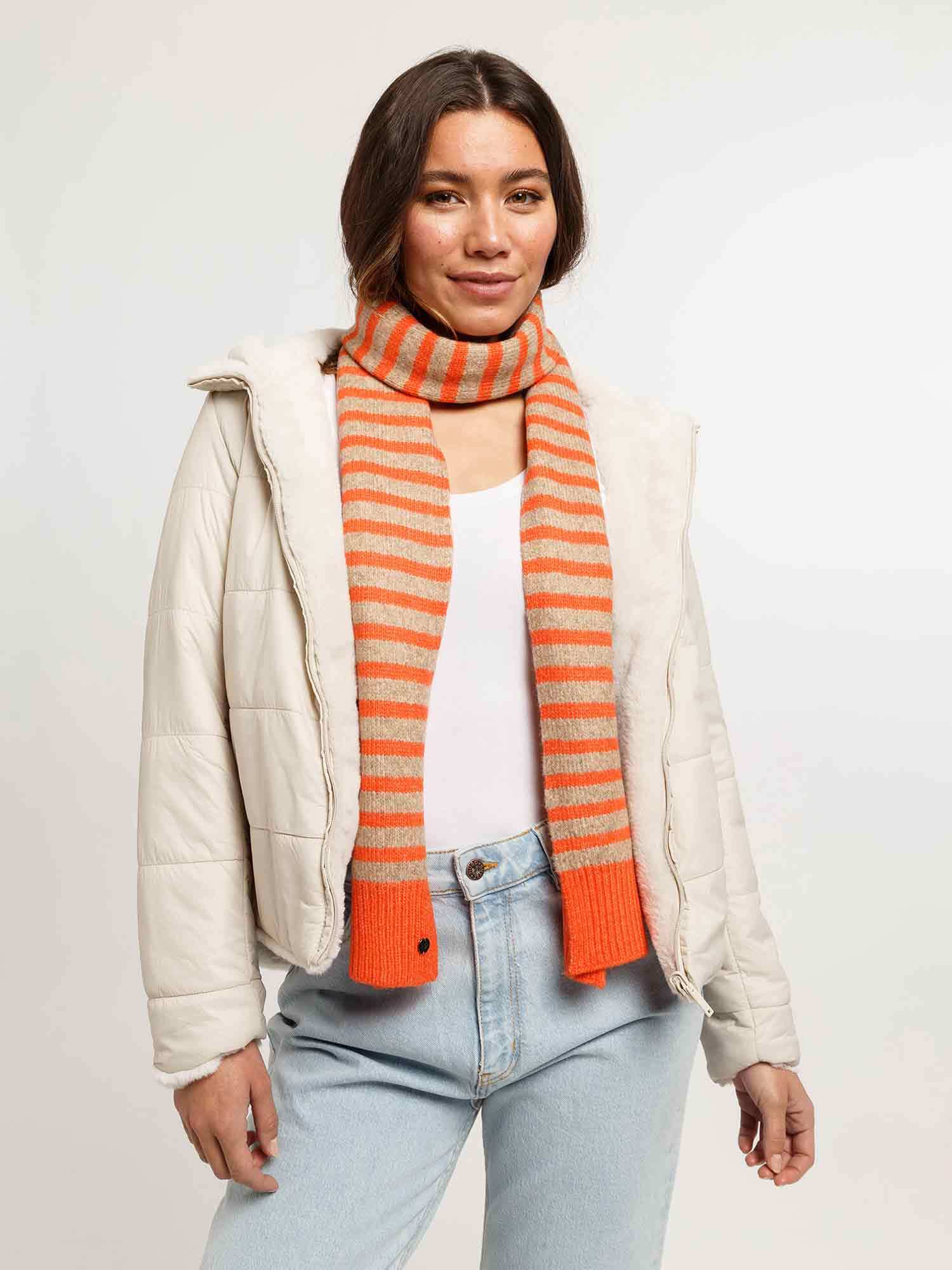 Sjaal dames FRAAS stripe exotic orange