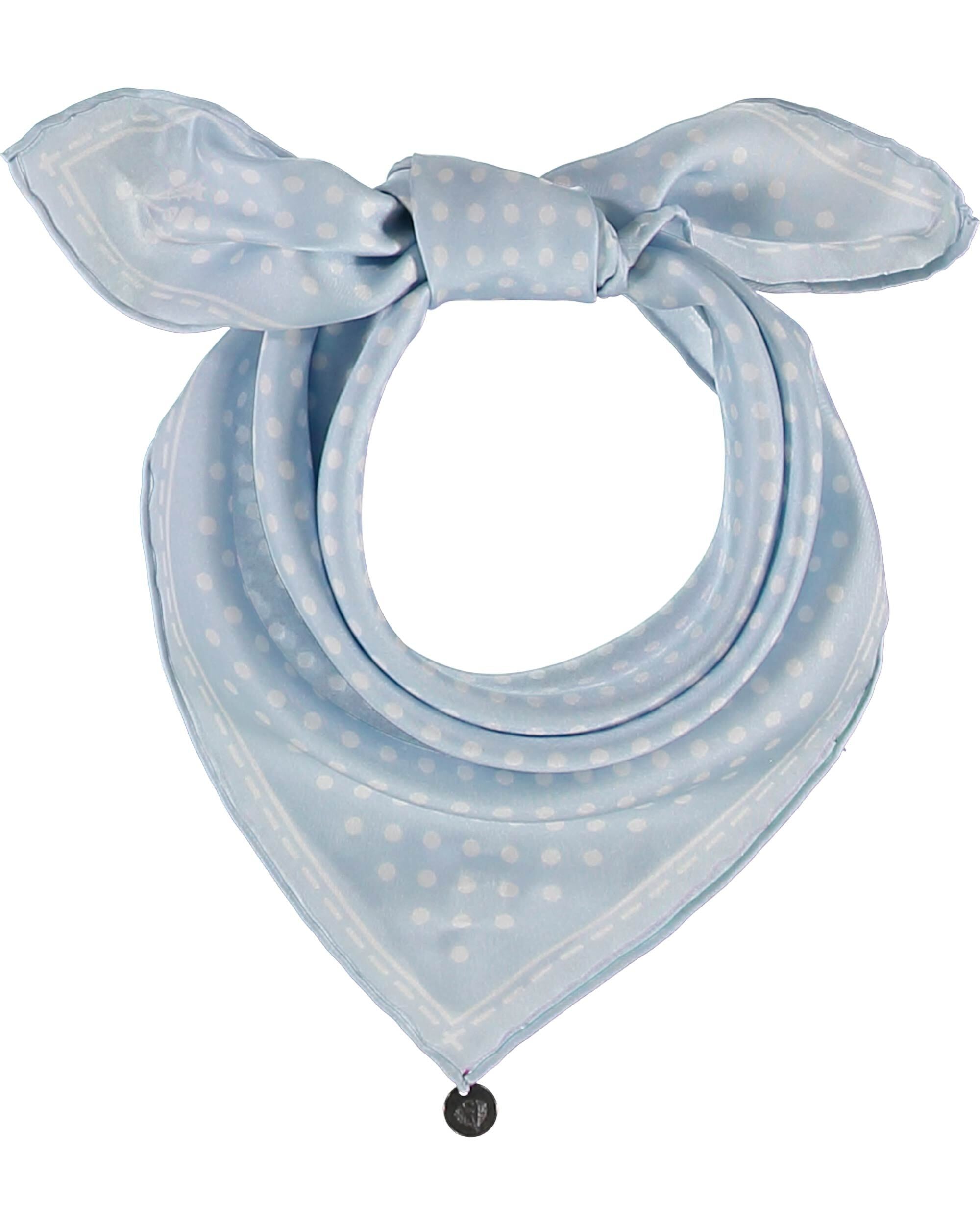 Vierkant zijde sjaaltje Fraas Light Blue Bolletjes