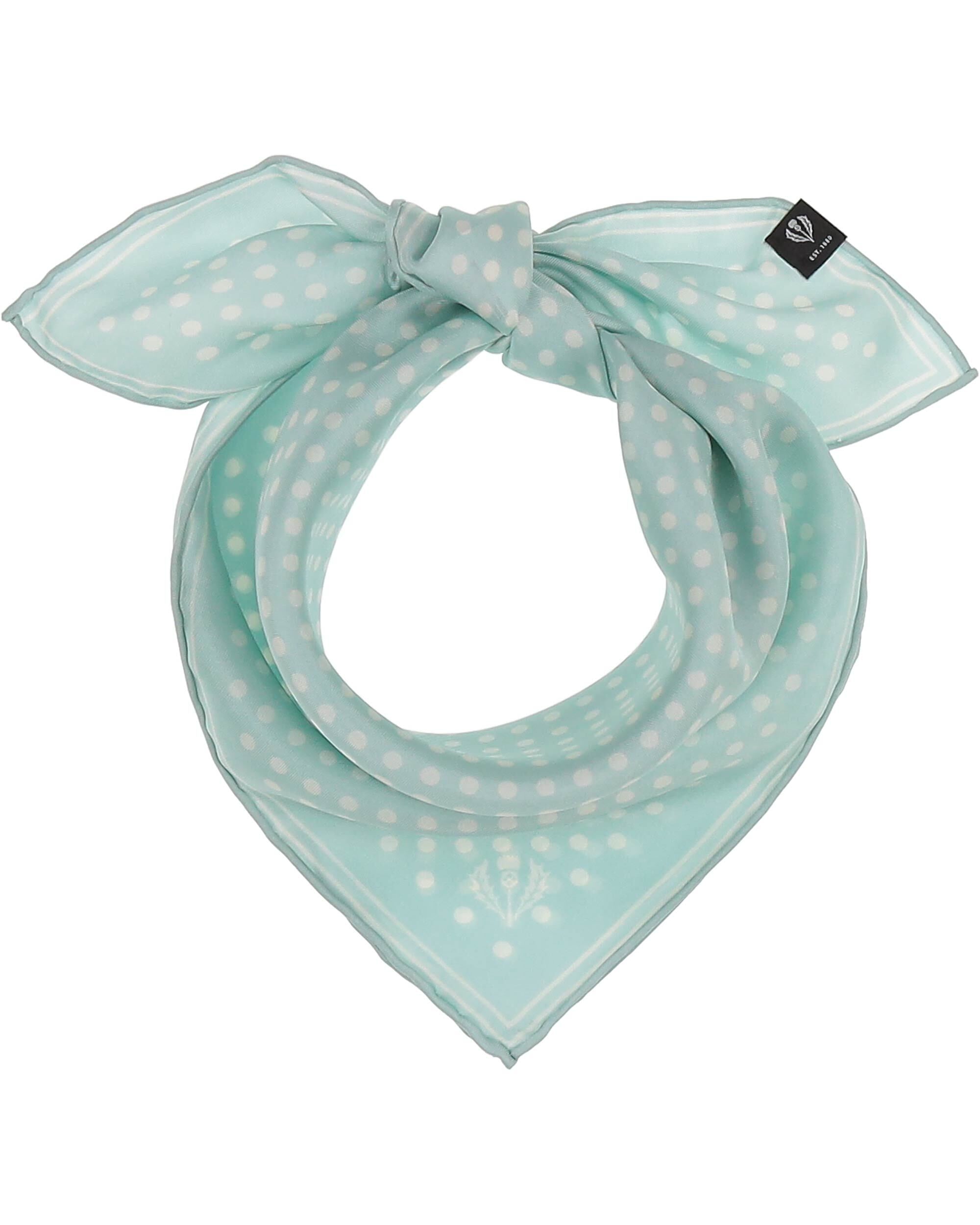 Vierkant zijde sjaaltje Fraas Misty Blue Bolletjes