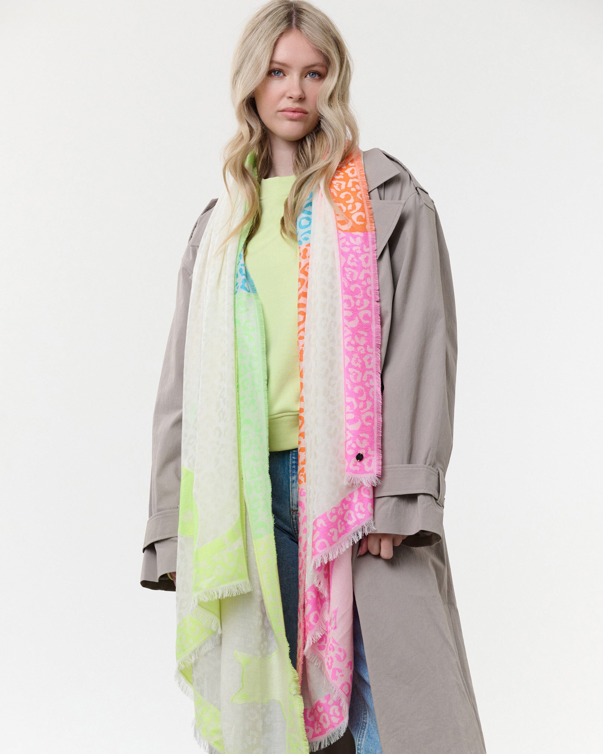 Sjaal Fraas animal print multicolor