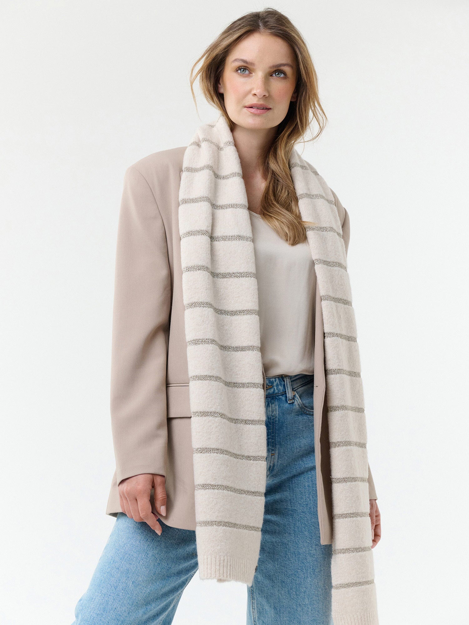 Sjaal Fraas 647050 - white stripe