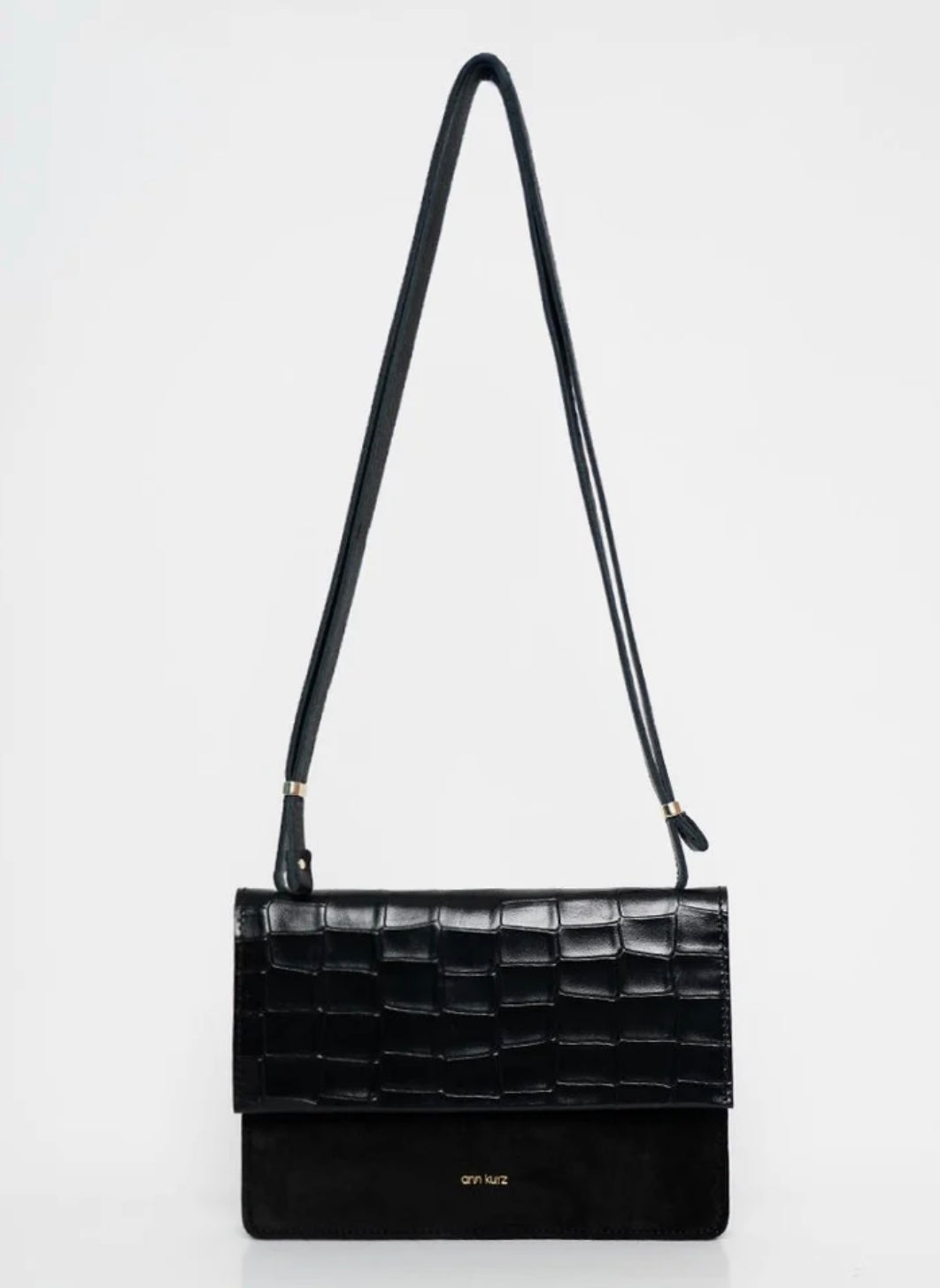 Ann Kurz - medium phone bag - croco black