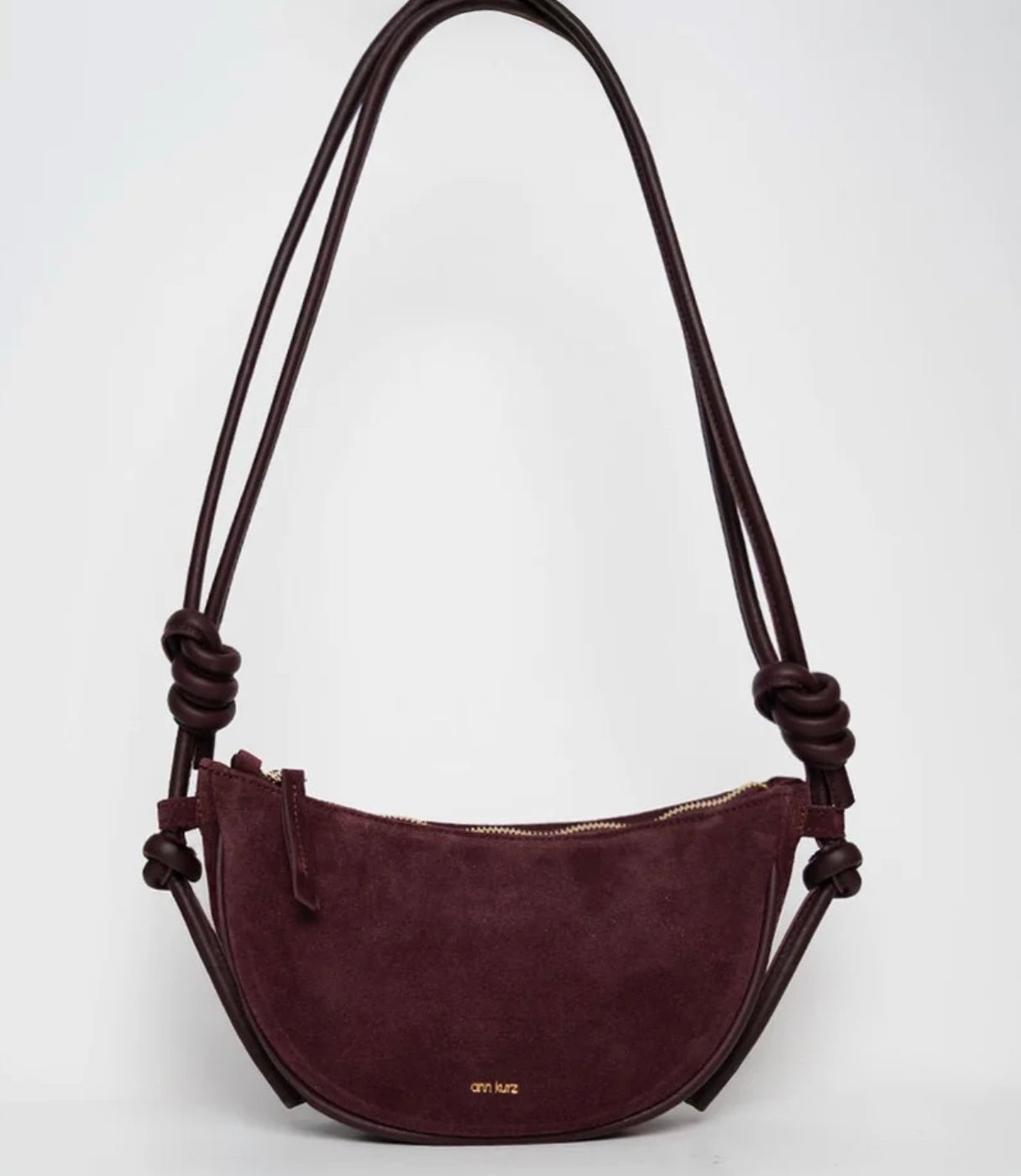Ann Kurz - half moon - suede burgundy