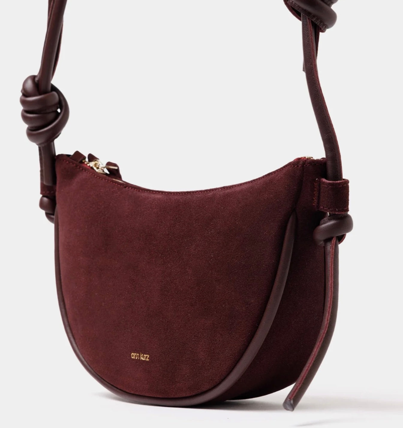Ann Kurz - half moon - suede burgundy