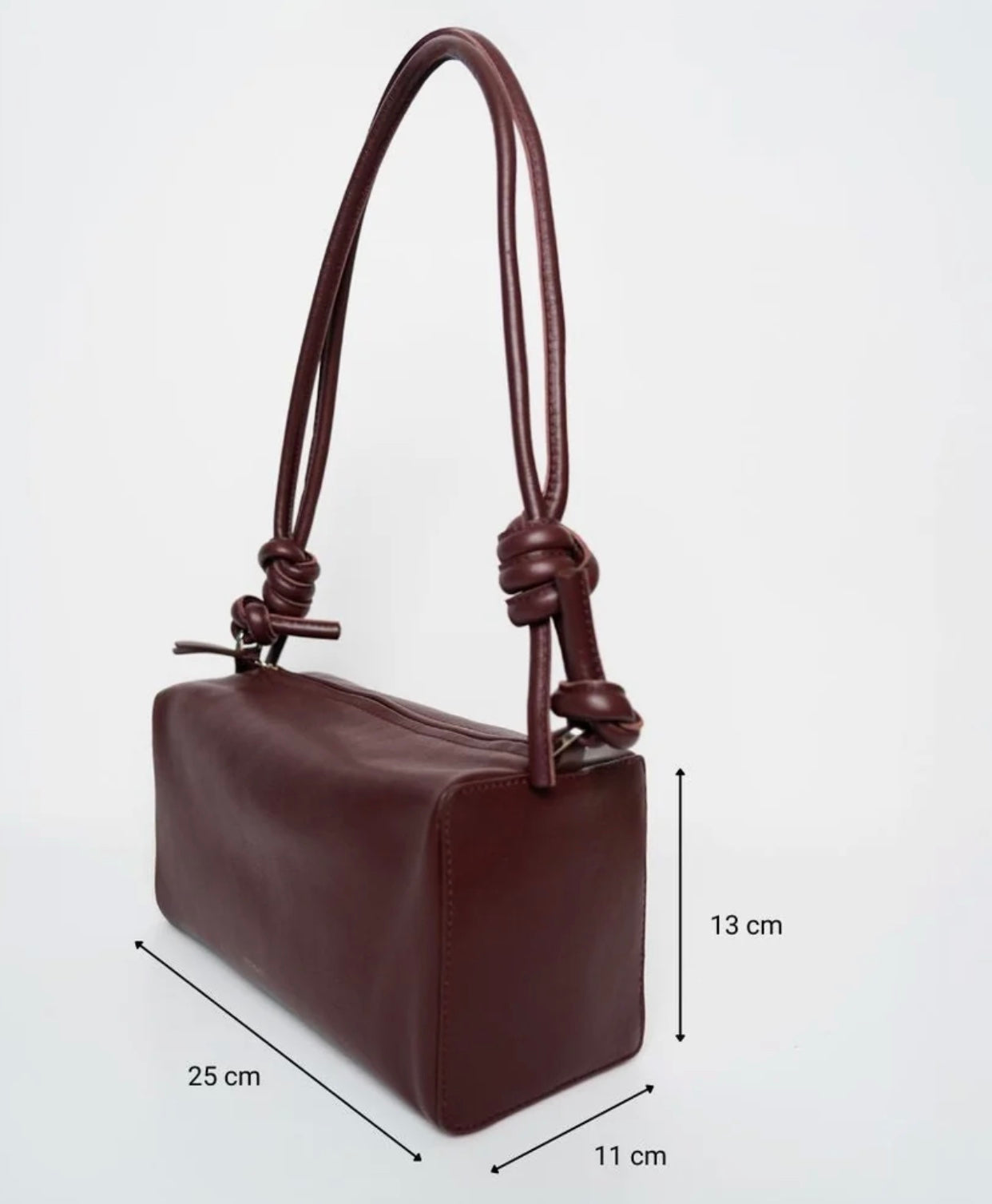 Ann Kurz - long square - nappa burgundy