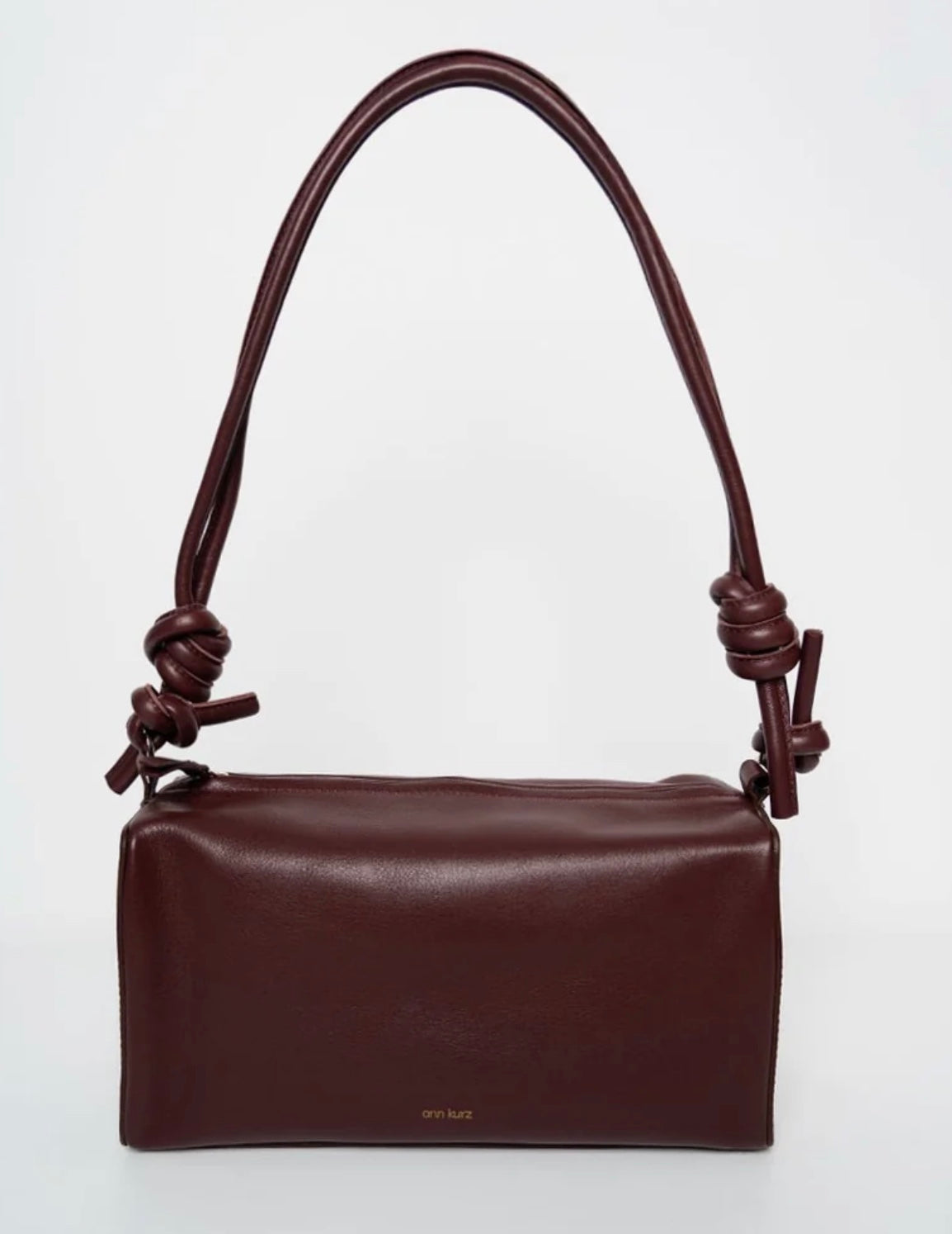 Ann Kurz - long square - nappa burgundy