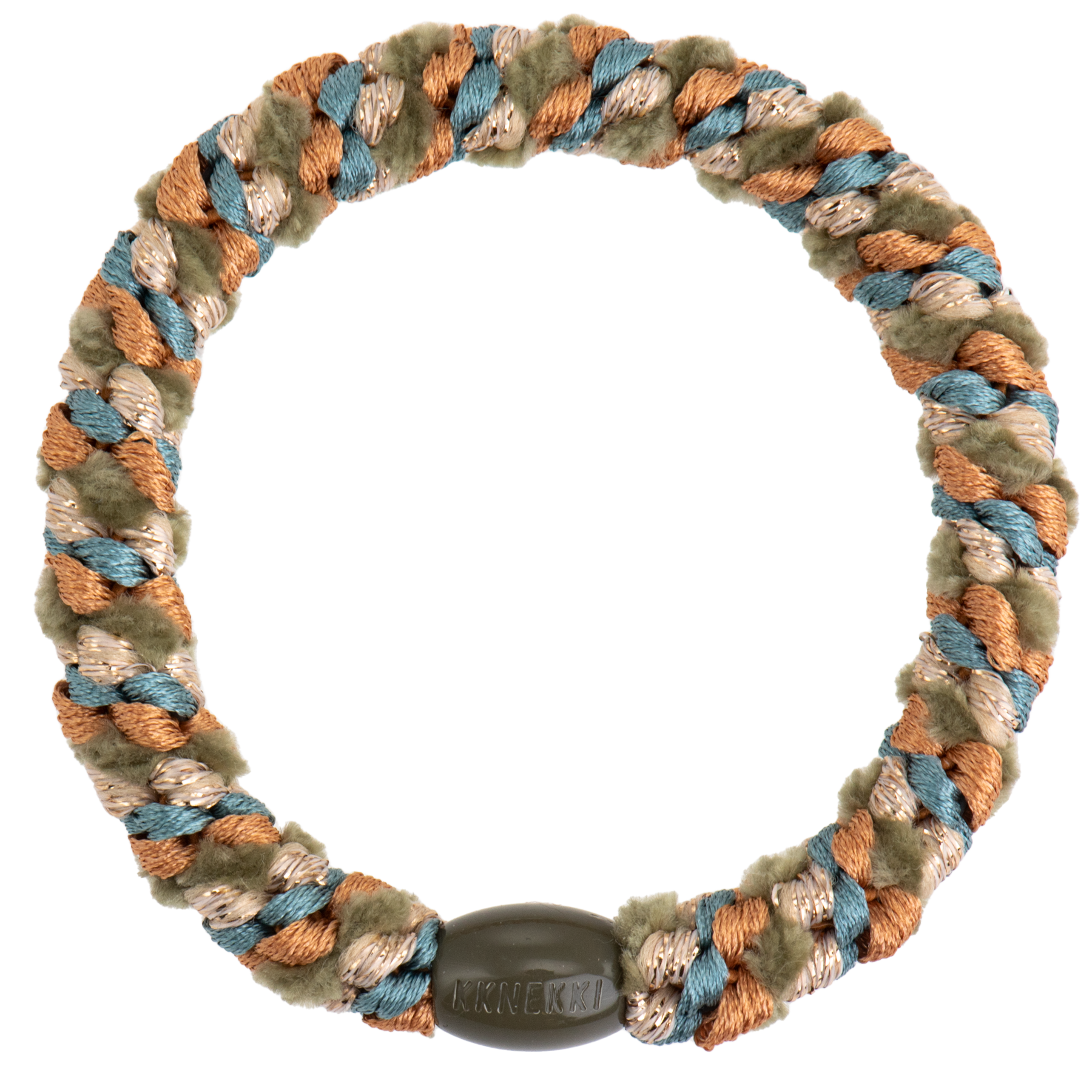 Kknekki haarelastiek - mix teal camo glitter