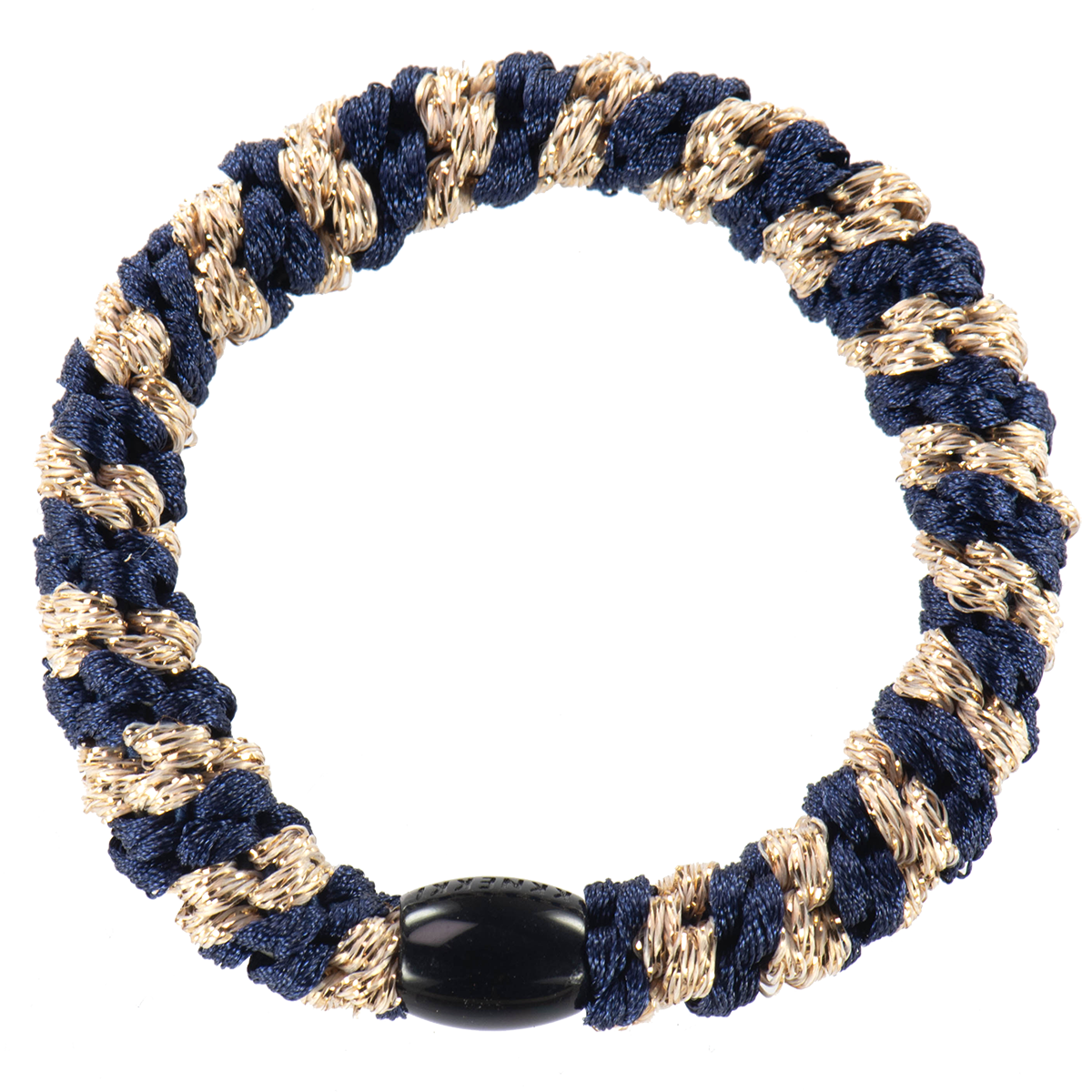 Kknekki haarelastiek - navy beige glitter