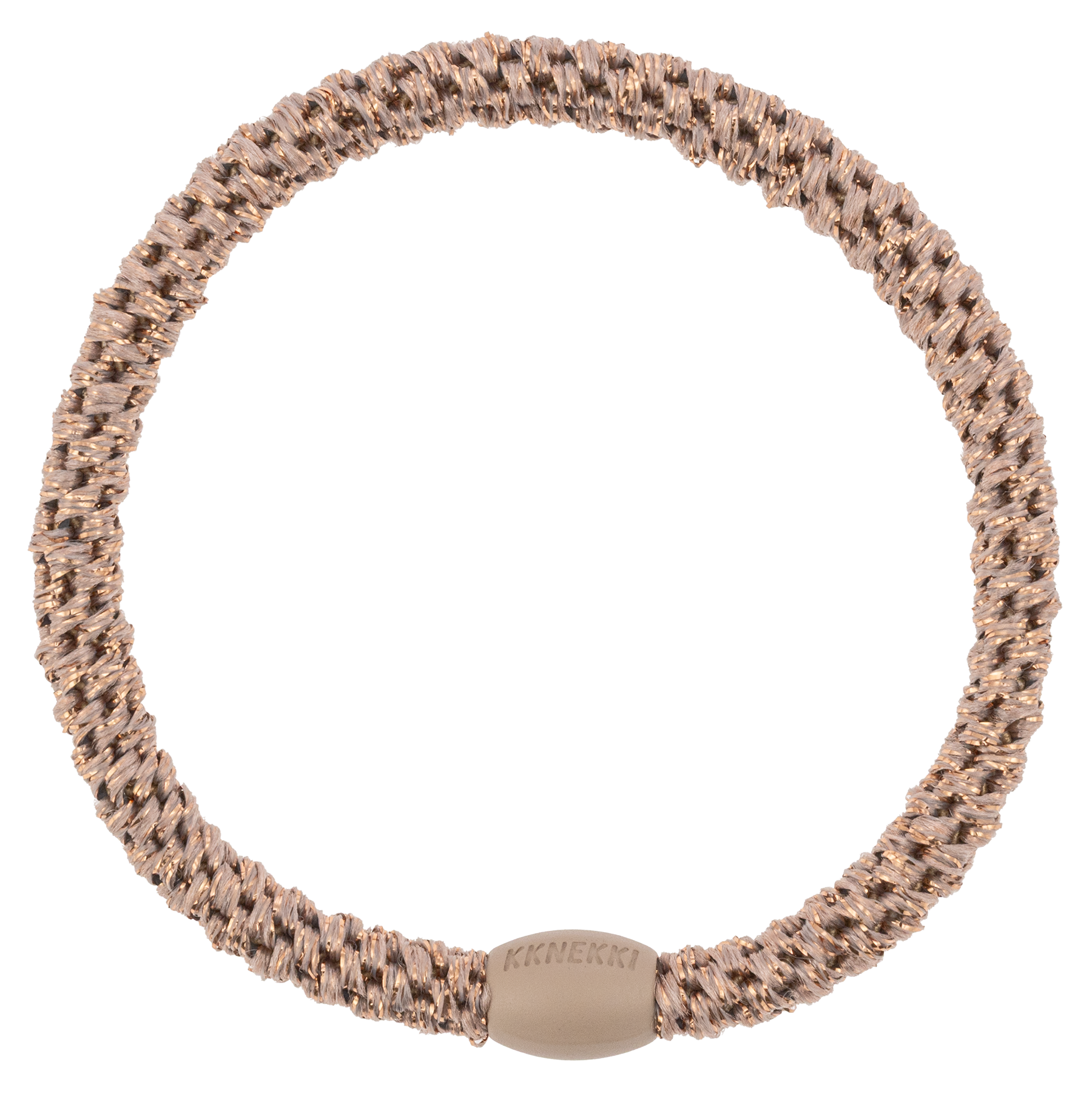 Kknekki haarelastiek - slim taupe glitter