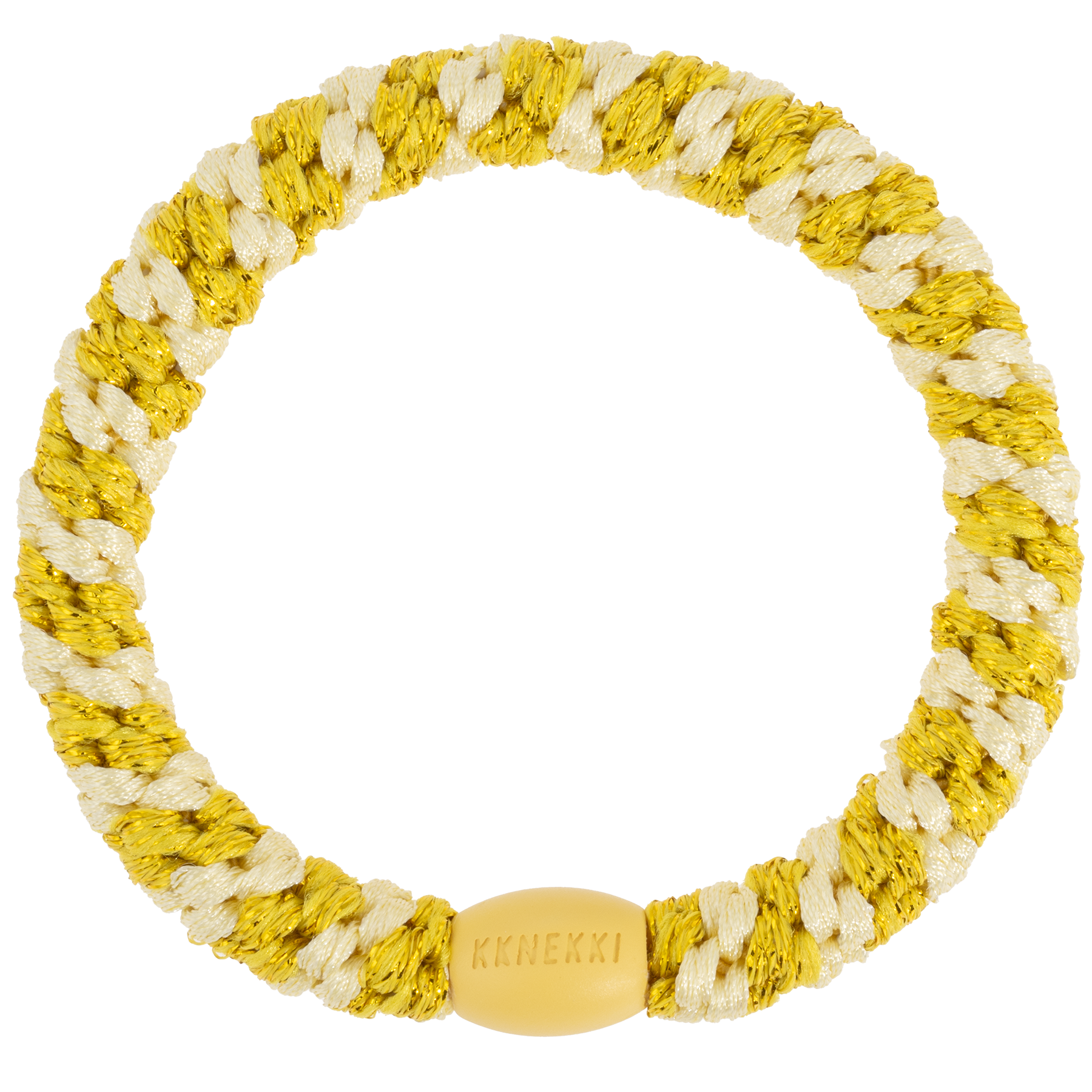 Kknekki haarelastiek - light yellow sun glitter stripe