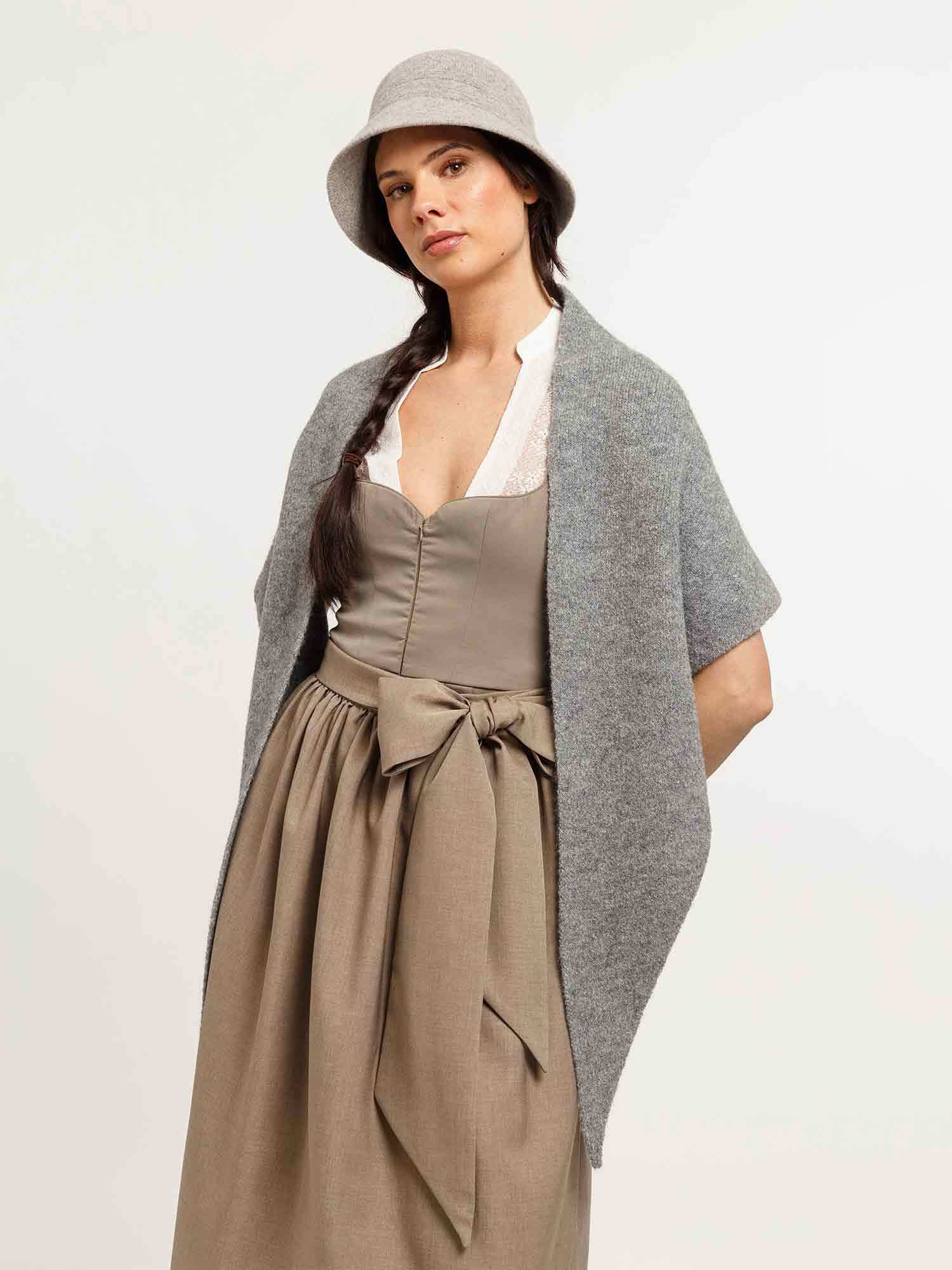 Wollen dameshoedje 672501 light grey