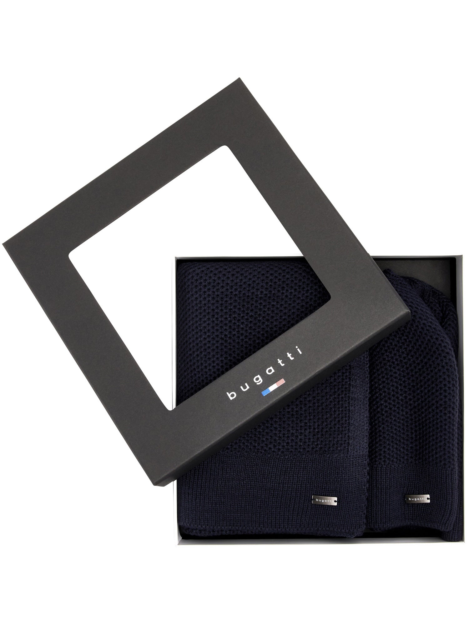 Giftbox sjaal en muts heren Bugatti -  630223 - blauw
