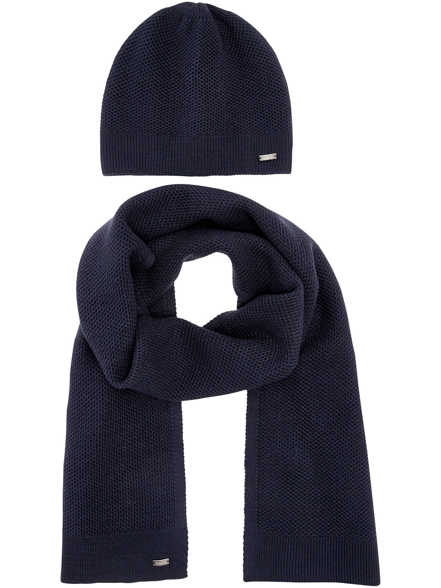 Giftbox sjaal en muts heren Bugatti -  630223 - blauw