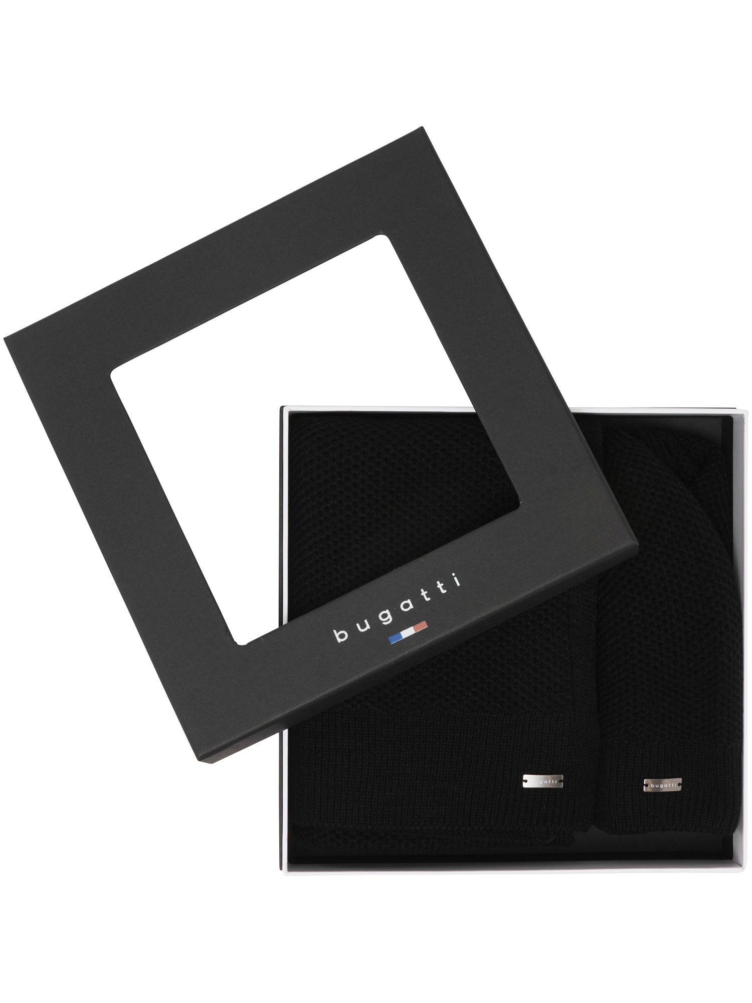 Giftbox sjaal en muts heren Bugatti -  630223 - zwart