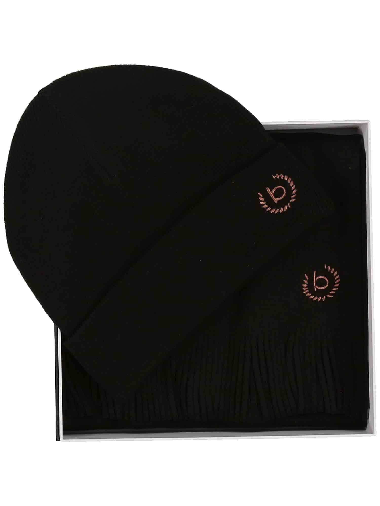 Giftbox sjaal en muts heren Bugatti -  630211 - zwart